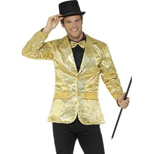 Luxe goudkleurige disco jasje met lovertjes voor mannen