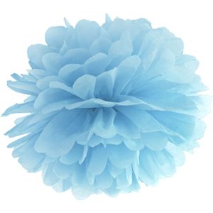 Blauwe papieren pompon decoratie