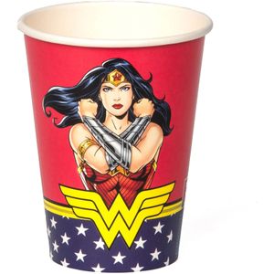 8 FSC Wonder Woman papieren bekers 210 ml
