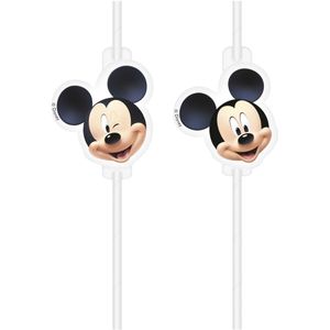 4 plastic rietjes met Mickey afbeelding