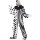 Zwart en wit monsterlijk clown kostuum voor volwassenen