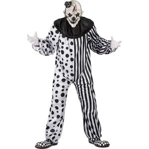 Zwart en wit monsterlijk clown kostuum voor volwassenen