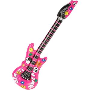 Roze opblaasbare gitaar