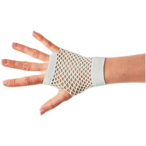 Witte korte netstof handschoenen voor volwassenen