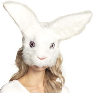 Pluche konijn masker voor volwassenen