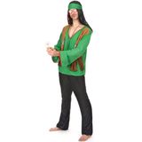 Groen flower power hippie pak voor heren