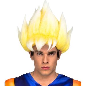 Goku Dragon Ball Super Saiyan pruik voor volwassenen