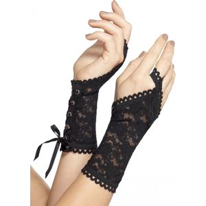 Zwarte kanten handschoenen voor vrouwen