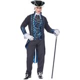 Blauw Victoriaans vampier kostuum voor mannen