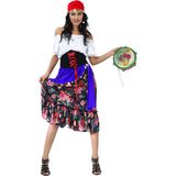 Kleurrijke bloemen zigeuner kostuum voor vrouwen