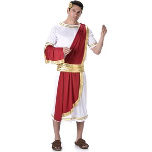 Driekleurige Romeinse keizer outfit voor mannen