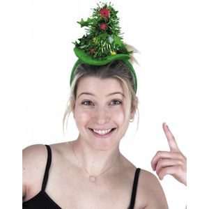 Groene kerstboom haarband voor volwassenen