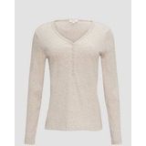 Shirt - Mélange - Jersey - Lange Mouw - Slanke Pasvorm