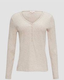 Shirt - Jersey - Mélange - Lange Mouw - Slanke Pasvorm