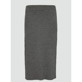 Rok - Stretchy Gebreide Midirok - Zacht Ribgebreid Ontwerp - Met Split Aan De Zijkant