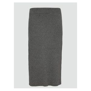 Rok - Stretchy Gebreide Midirok - Zacht Ribgebreid Ontwerp - Met Split Aan De Zijkant