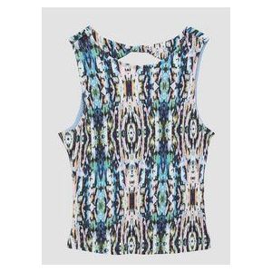 T-shirt - Elastische Top - Ribstof - Cut-out