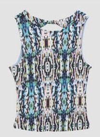 T-shirt - Elastische Top - Ribstof - Cut-out