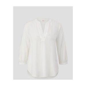 Blouse - Blouseshirt - Effen - Viscose - Tuniek Kraag, Lange Mouw, Normale Pasvorm