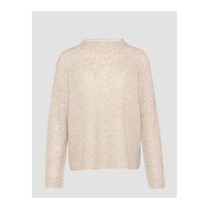 Gebreide Trui - Tweekleurig - Luxe Alpacamix - Opstaande Kraag - Lange Mouwen