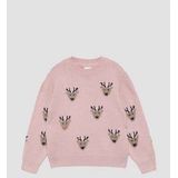 Gebreide Trui - Ronde Hals - Knitwear - Geribbelde Kraag - Kerstdesign