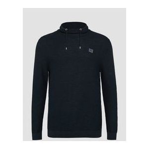 Herentrui - Gebreid - Slim-Fit - Sjaalkraag - Katoen - Grijs