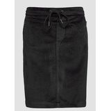 s.Oliver - A-lijn Rok - Zwart - Fluweel/Nicky Velours - Knielengte