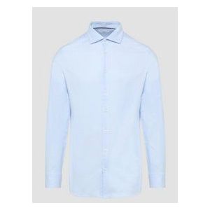 s.Oliver BLACK LABEL - Overhemd - Lichtblauw - Katoen - Lange Mouw
