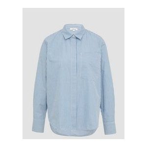 s.Oliver - Blouse - Blauw/Wit - Klassieke Blouse - Lange Mouw