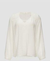 s.Oliver - Blouse - Crème - Wijde Blouse - Lange Mouw