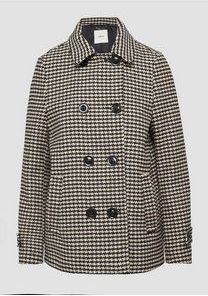 Buitenjas - Caban-stijl - Houndstooth-patroon - Dames