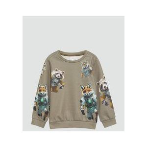 s.Oliver - Sweatshirt - Beige/Gemengde Kleuren - Sweatstof - Ronde Hals
