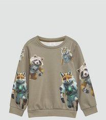 s.Oliver - Sweatshirt - Beige/Gemengde Kleuren - Sweatstof - Ronde Hals