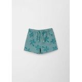 s.Oliver - Broek - Blauw - Sweatstof - Bloemenprint