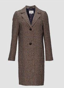 Klassieke Mantel - Wol - Revers Kraag - All-over Patroon