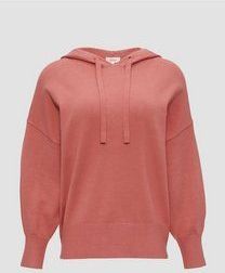 s.Oliver - Gebreide Trui - Oversized - Met Capuchon - Zachte Viscosemix