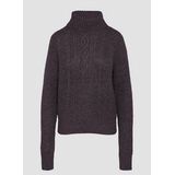 Gebreide Trui - Kabeltrui - Wol - Opstaande Kraag - Middellange Lengte