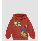 s.Oliver - Sweatshirt - Lichtrood - Katoen - Capuchon, Motiefprint, Lange Mouw