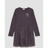 Jerseyjurk - Met Tule Rok en Glitterprint - Lange Mouwen