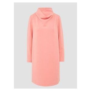s.Oliver - Jurk - Pastelrood - Watervalhals - Lange Mouw