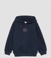 s.Oliver - Sweatshirt - Donkerblauw - Capuchon - Motiefprint