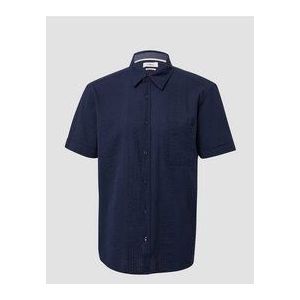 Hemd - Korte Mouwen - Crêpestructuur - Kent-Kraag - Rekbaar