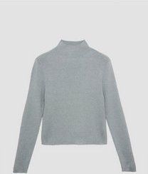 s.Oliver - Trui - smoky blue - Knitwear - Opstaande Kraag, Effen, Glinsterend, Normale Pasvorm