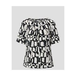 S.Oliver BLACK LABEL Blousetop met Grafische Print Ecru/Zwart