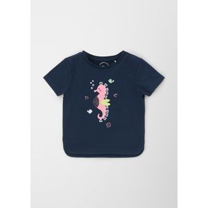 Katoenen shirt met zeepaardje-artwork