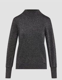 QS - Trui - Zwart gemêleerd - Gebreide truien