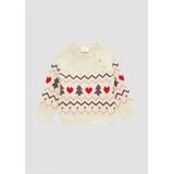 s.Oliver - Trui - Ecru - Kerstdesign - Lange Mouw