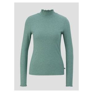 Q/S By S.Oliver Gemêleerde Ribgebreide Top Grijsgroen