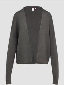 Vest - Viscoseblend - Open Vest - Geribde Boorden - Relaxte Pasvorm