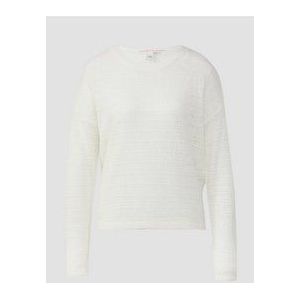 QS - Trui - Ecru - Knitwear - Lange Mouw - Ronde Hals